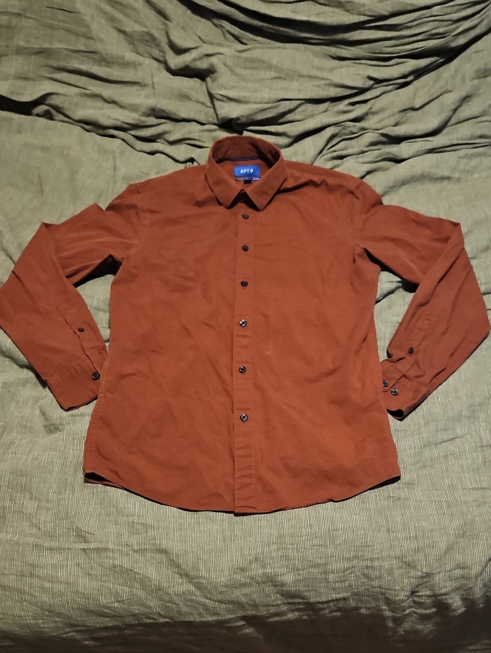 Apt. 9 Men's Burnt Orange Long-Sleeve Button-Down Shirt